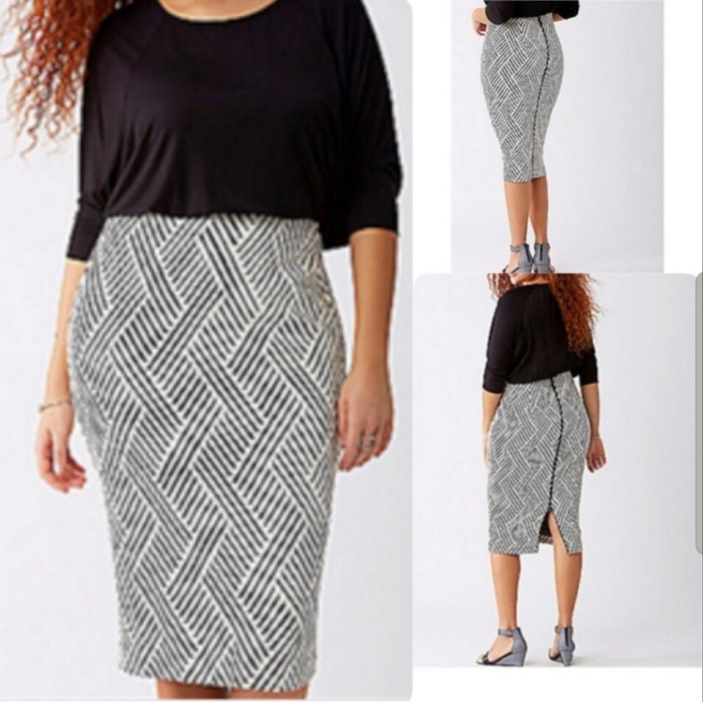 Lane Bryant Zig Zag pencil skirt sz 22